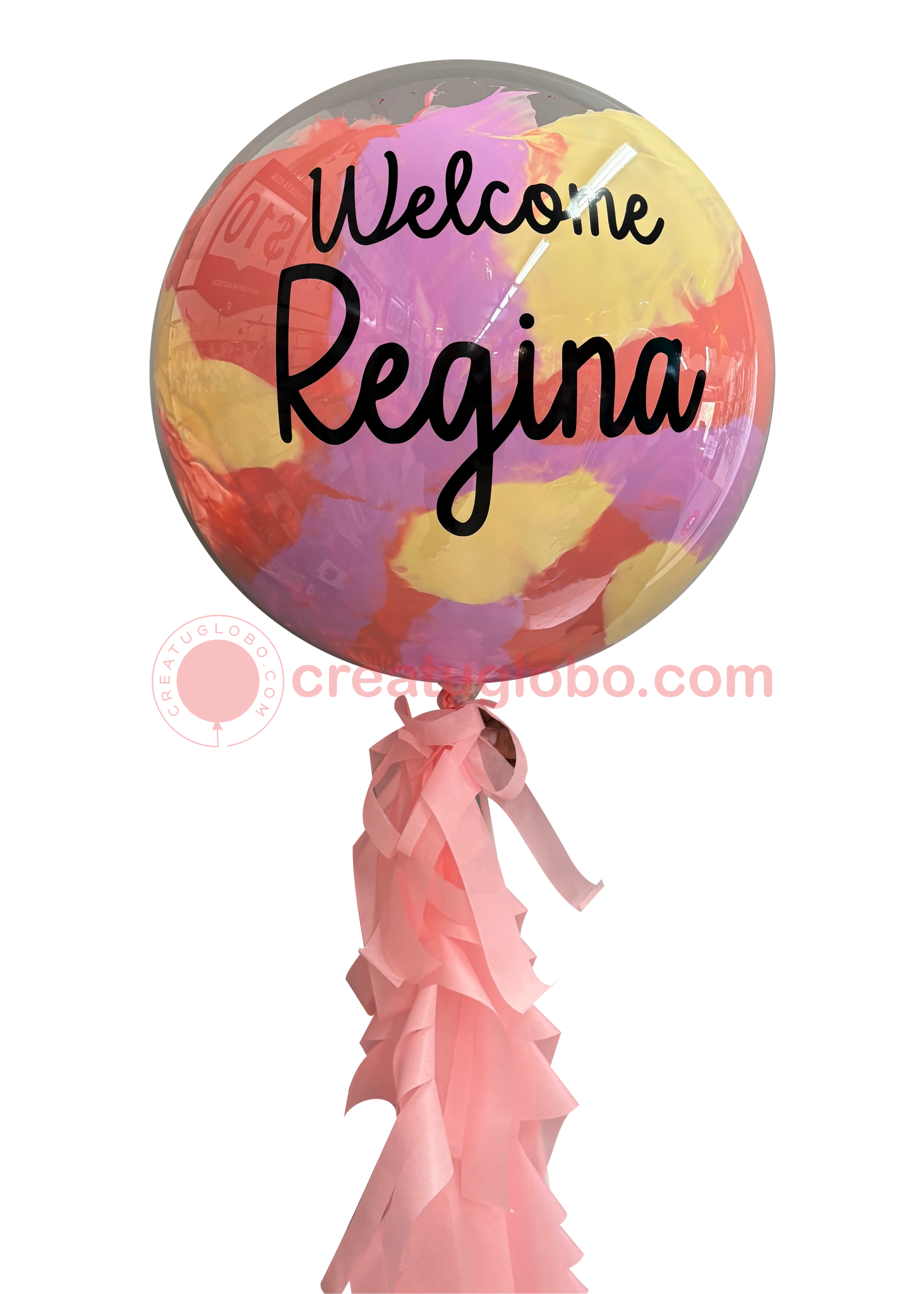 Welcome Rosa Globo burbuja welcome rosa – Crea Tu Globo