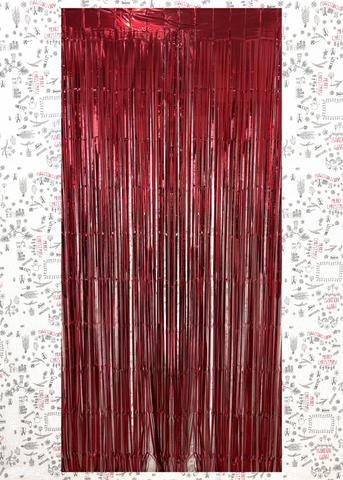 Cortina metalica en tira de 1m x 2m Roja