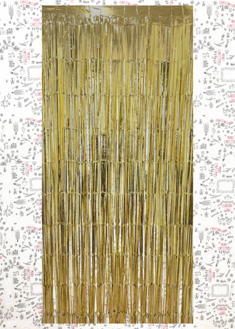 Cortina metalica en tira de 1m x 2m Dorada