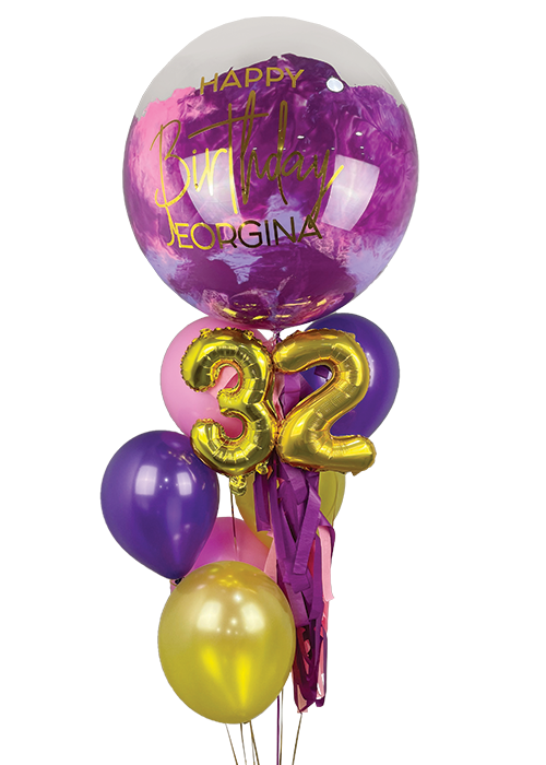 Bubble purple wine + números